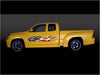 American flag flames vinyl decal on yellow pickup truck